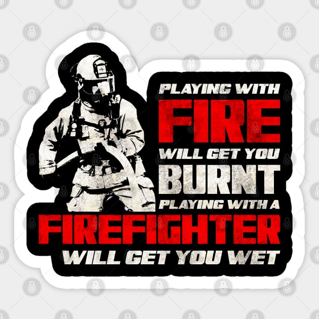 Playing with a Firefighter Sticker by Stoney09